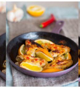 Куриные крылышки в глазури с апельсинами