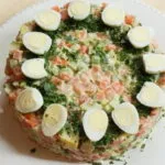 салат оливье с красной рыбой